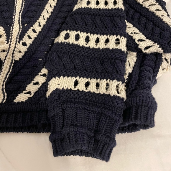 BASH BA&SH navy and cream knit sweater NWT - Picture 4 of 7